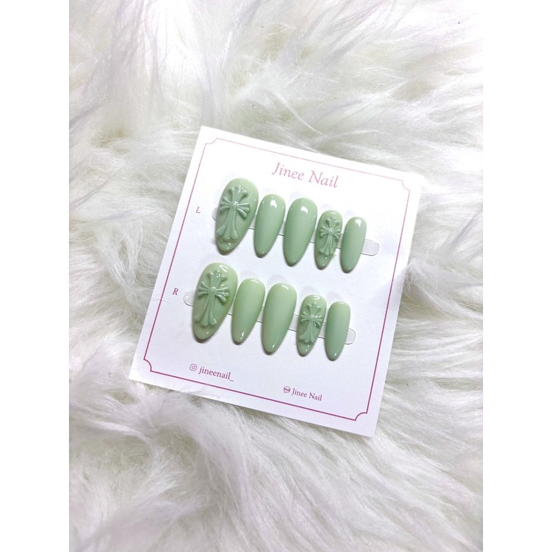 Cross Nail Tips - Short Oval / 십자가 네일팁 -