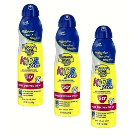 Banana Boat (3) Banana Boat Kids Free Continuous Spray Sunscreen SPF 50+ Broad Spectrum 6 oz