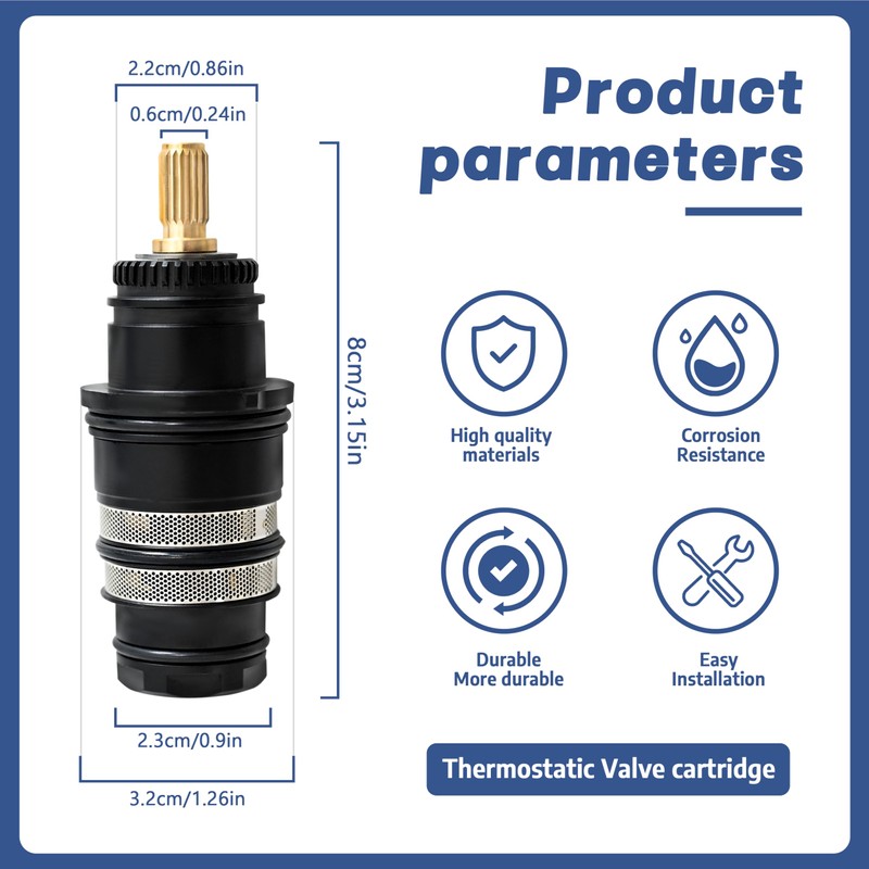 98282000 Temperature Control Unit with Brass Shaft and Advanced Electroplated
