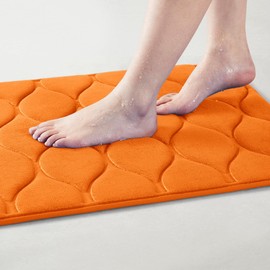 Yafa Home Fashion 1pc:17" X 60" Bath Rug Runner, Memory Foam; Water Absorbent & Non-Slip (Orange)