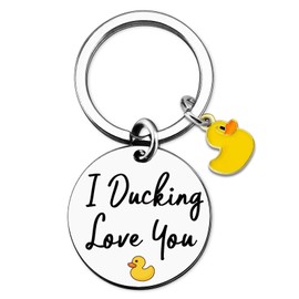 VIESUJI Duck Keychain Gifts for Boyfriend Him Her BFF Valentines Day Gifts for Him with Duck Accessories for Birthdays Anniversaries