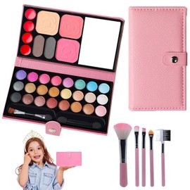 V-TiNG Kids Makeup Kit for Girls with Makeup Brush Set Maquillage Enfant Fille Makeup Palettes for Girl Princess Role Playing Holloween Birthday Gift Girls Toys Age 4 5 6 B