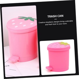 NUOBESTY Rubbish Bedroom Lid Decorative Shaped Pink Coffee Kitchen Adorable Table Waste Paper Basket Storage Vanity Table Top For Can Holder Swing Mini Plastic