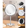 1X/10x Magnified Lighted Makeup Mirror Double Sided Round Magnifying Mirror