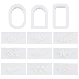 FREEBLOSS 12Pcs Leaves Clay Stamps Leaves Polymer Clay Cutters Clay Molds for Polymer Clay Jewelry Making Dry Clay Tools Clay Earring Making Kit