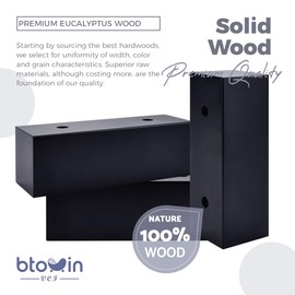 Btowin VCF 2 inch / 5cm Solid Wood Furniture Flat Corner Legs, 4Pcs Angled Wooden Support Legs Bed Riser DIY Replacement Feet for Bed Sofa Couch Cabinet TV Stand