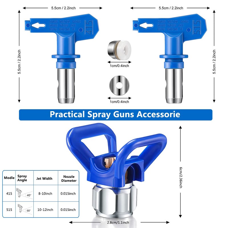 Airless Paint Sprayer Gun Nozzle, 3 Pcs Spray Tips Guard