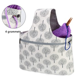 Teamoy Knitting Tote Bag, Travel Project Wrist Bag for knitting Needles(up to 14 Inches), Yarn and Crochet Supplies, Multipurpose, Perfect Size for Knitting on The Go (Large, Tree)