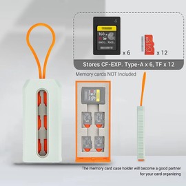 JJC Pull-Out Memory Card Storage Case Holder Organizer for CFexpress Type A Card * 6 + MSD/Micro SD/TF Card * 12, Micro SD and CFexpress Type-A Card Storage Compact and Portable