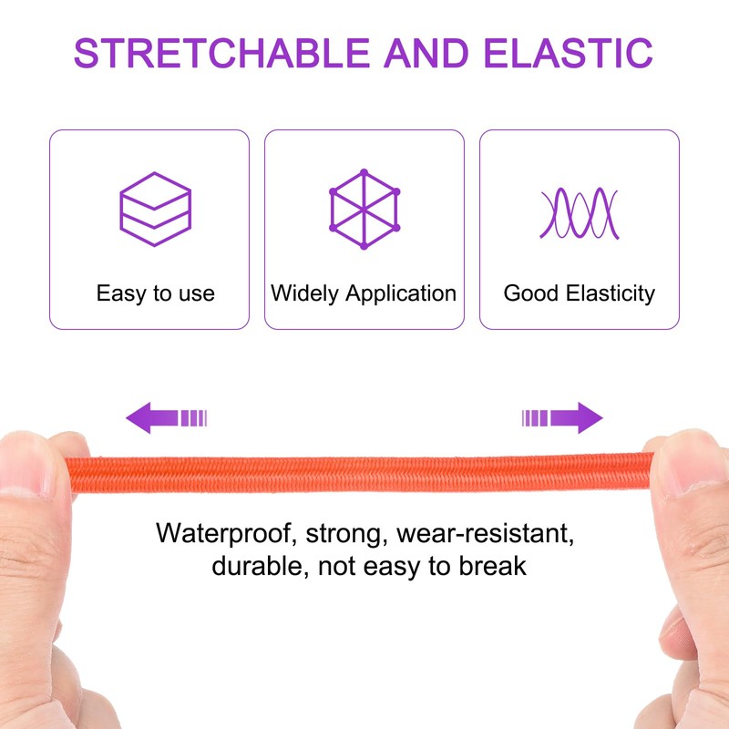 DMiotech 6mm Shock Cord, 3 M Orange Bungee Cord Tent