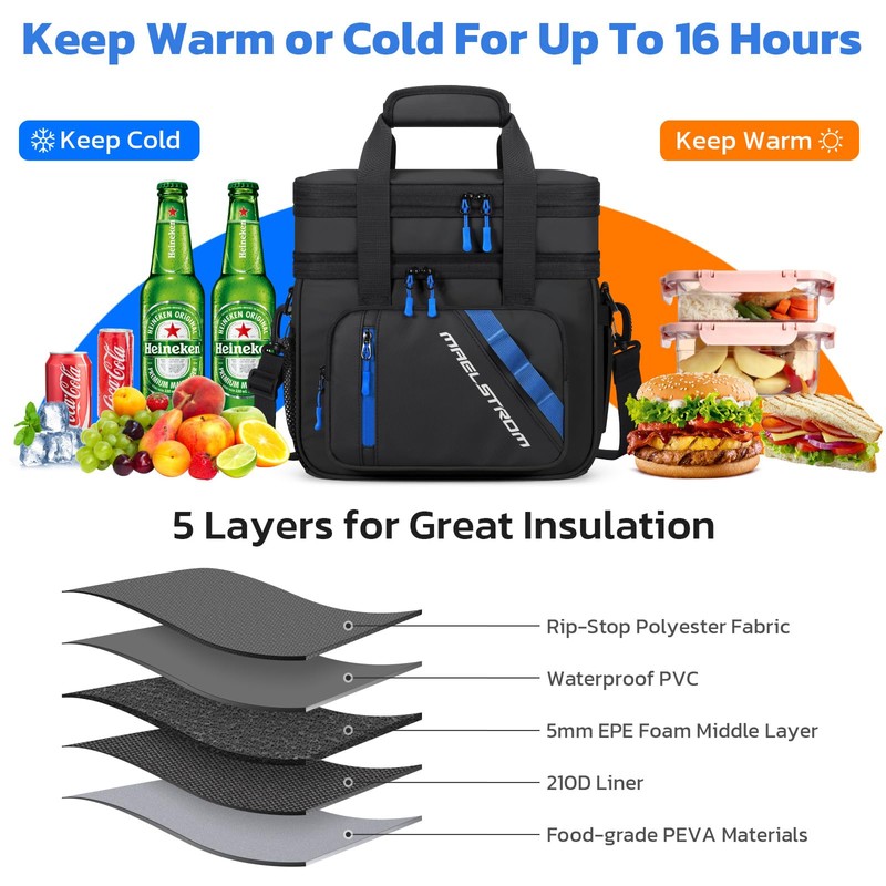Maelstrom Lunch Box, 20L Insulated Lunch Bag for Men Women,