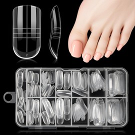 Kiiwah 130 Pcs Toes Nail Forms for Polygel, Reusable Square Dual Forms for Toes Full Cover Molds for Gel Builder, Nail Extension, Pedicure