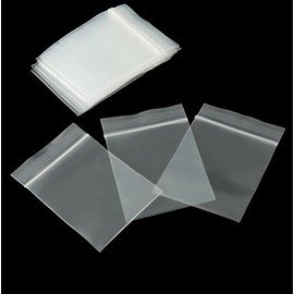 Beauty PLAYER Plastic Bags with Zipper, 2.4 x 3.1 inches (6 x 8 cm), Thickness 0.005 inches (0.12 mm), Set of 50, Transparent Plastic Bags, Waterproof, Moisture-proof, Plastic Bags, Various Uses,