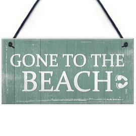 RED OCEAN Gone To The Beach Hanging Plaque Nautical Decor Beach Seaside Shabby Chic Home Sign Gift