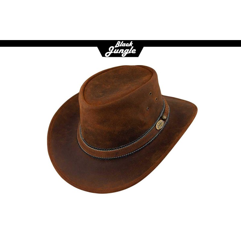 Black Jungle Dayton Leather Western Hat Australia Cowboy Hat, ochre