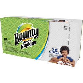 Bounty Bounty Quilted Napkins, 1-Ply, 12.1In X 12In, 100/PK, White
