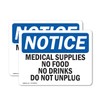 (2 Pack) Medical Supplies No Food Or Drinks Do Not