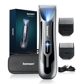 Manscape Body Hair Trimmer for Men - Groin & Pubic Hair Trimmer for Men, Bikini Shaver for Women with LED Light Travel Case IPX7 Waterproof Wet Dry Use Rechargeable Body Trimmer for Mens Gifts (Black)