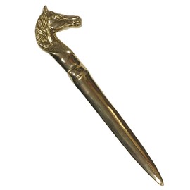 Schooner Bay Co. 6-1/4" Solid Polished Brass Horse Head Letter Opener, Antique Reproduction