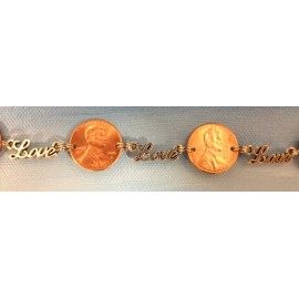 Ann Peden Jewelry Lucky In Love Lucky Penny Bracelet USA coin jewelry Valentines Day, gift for her