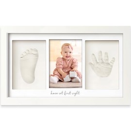 KeaBabies Kit de Huellas de Manos y Pies para Bebé - Marco de Recuerdo de Huellas de Mano de Arcilla, Marco de Fotos para Cuarto de Bebé Recién Nacido, Regalos Personalizados para Nuevas Mamás para la