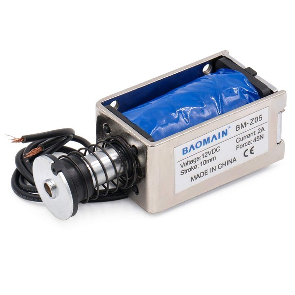 Baomain Solenoid Electromagnet BM-Z05 DC 12V 2A Push Type Open