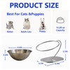 CYUmail Elevated Cat Bowls,15 Degree Inclined Stainless Steel Cat Bowls,Detachable
