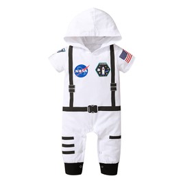 Singcoco Baby Costume Outfit Newborn Boy Girl Astronaut Costume (White,3-6 Months)