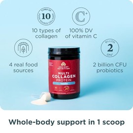 Ancient Nutrition Collagen Peptides Powder, Multi Collagen Protein, Women & Men, Vitamin C, Probiotics, Hydrolyzed Collagen, Supports Skin, Joints, Gu