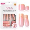 EternalClassic Pink French Tip Press on Nails Long Square Press