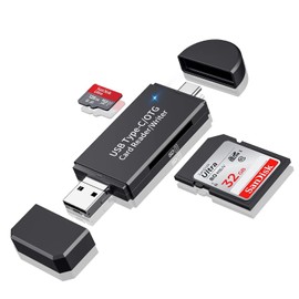 SD/Micro SD Card Reader, Card Reader, Type C Micro USB OTG Adapter and USB 2.0 Portable Memory Card Reader for SDXC, SDHC, SD, MMC, RS-MMC, Micro SDXC, Micro SD, Micro SDHC Card and UHS-I Card