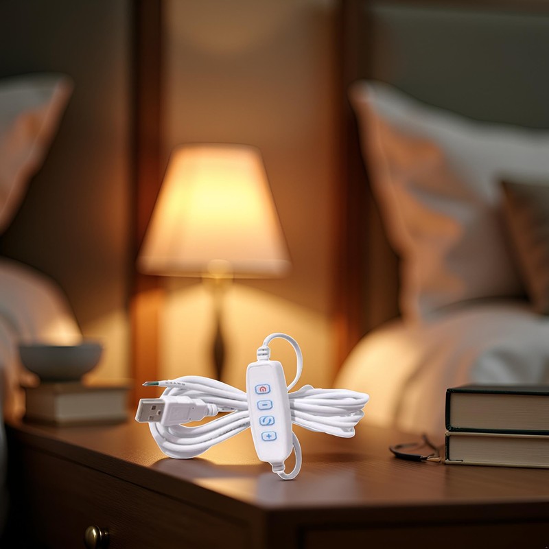 1 Pcs White DC5V USB LED Dimmer Extension Cable with