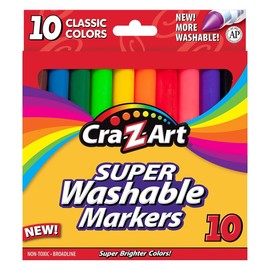 Cra-Z-Art Classic Multicolor Broad Line Washable Markers, 10 Count, Back to Scho