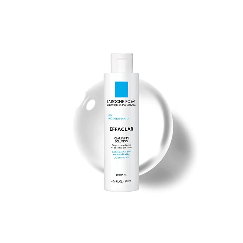 La Roche-Posay Effaclar Clarifying Solution Acne Toner with Salicylic Acid,