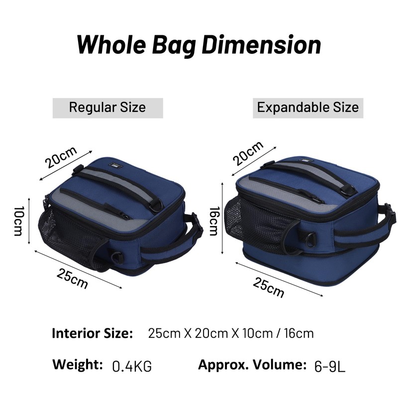MIER Lunch Bag Small Cool Bag Expandable Cooler Bag for