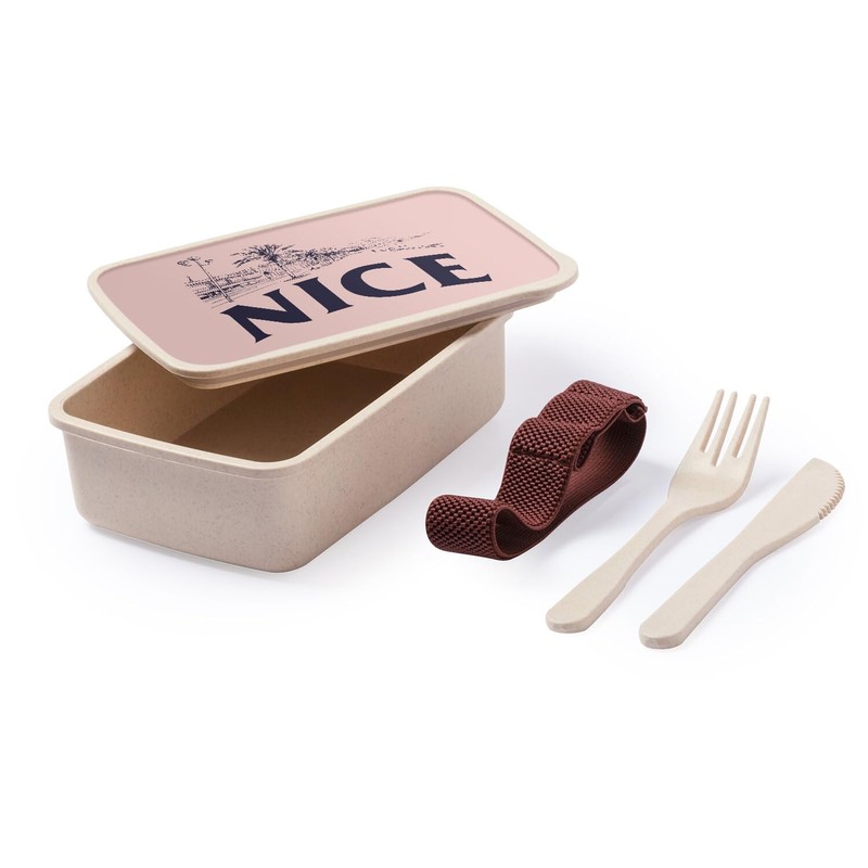 Lunch Box Lunchbox mit Besteck, Rosa – Nice Minimalist Ville