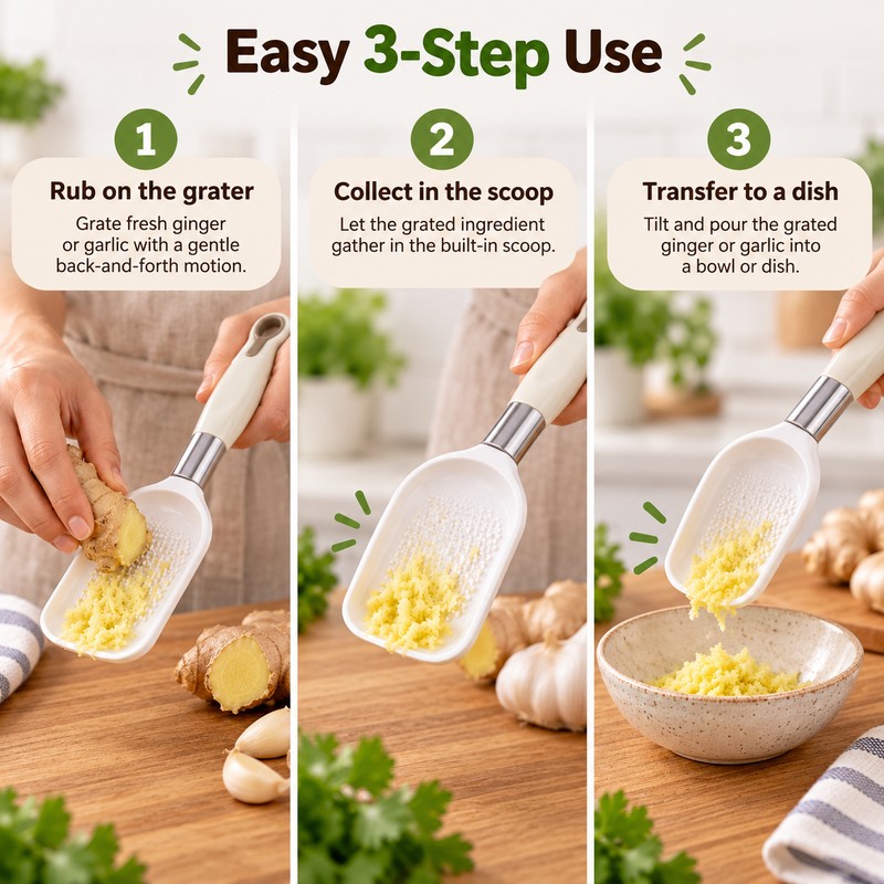 Manual Ginger Grater for Garlic & Produce – Compact ABS