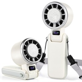 Chudeilo Portable Turbo Handheld Fan with ICE Cooling – 4000mAh Battery, 5-Speed Wind, Brushless Motor, Fast Charging USB-C, FFoldable, Wearable & Desktop Use, Mini Fan for Outdoor, Travel & Work