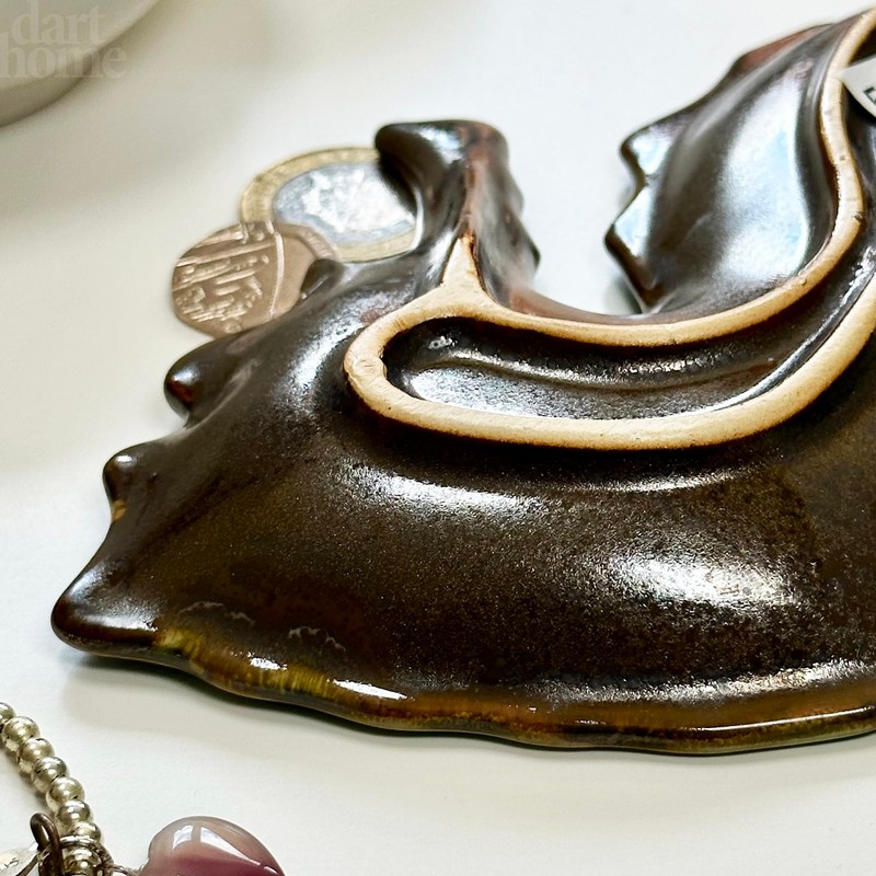 Teal Seahorse Plate Ceramic Blue Seaside Nautical Jewellery Trinket Dish