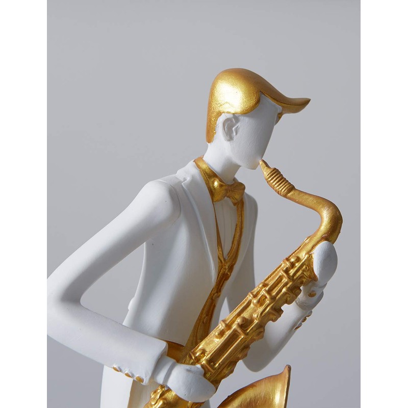 HAUCOZE Music Decor Figurine Saxophone Statue Modern Sculpture Home Gifts