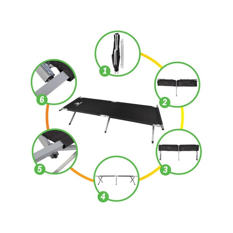 Wakeman Camping Cot - Portable Folding Bed with Carry Bag