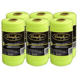Stringliner Braided Mason Line Replacement Roll Contractor Pack 1,000' - Fluorescent Yellow (6 Pack) - SL35765CPK