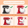 XINBOOGQ 5QT Glass Bowl Compatible with KitchenAid 4.5 and 5-Quart