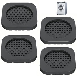 4 PCS Anti Vibration Pads for Washing Machine, Black Non Slip Rubber Feet