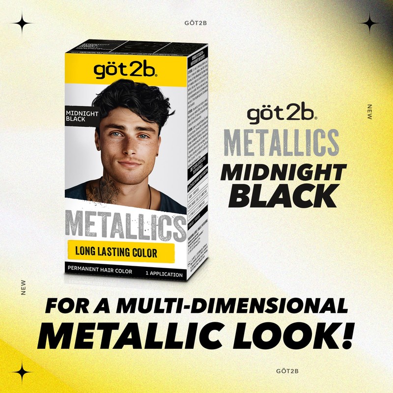 Got2b Metallics Permanent Hair Color, Midnight Black