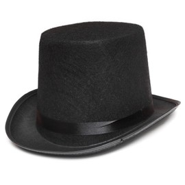 HiFEN® Top Hat Black Velour - Stylish Formal Accessory for Men - Vintage Design for Costumes, Weddings, and Events (Adult)