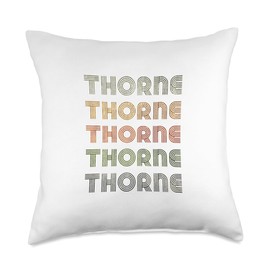 Love Heart Thorne Nametag Love Heart Tee Grunge Vintage Style Black Thorne Throw Pillow, 18x18, Multicolor