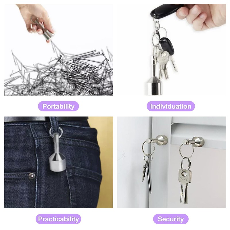 ZeriLion 2 Pack Magnetic Keychain Quick Release Strong Neodymium Magnet