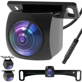 Bzgnl AHD 1080P Backup Camera for Car,170 Degree Wide Angle Rearview Reversing License Plate IP69K Waterproof Camera,Clear Night Vision Reverse Rear View Camera for Car Vehicle SUV RV Silver