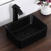 KARAMAG Black Vessel Sink Rectangle 16"x12" Bathroom Sink Rectangular Modern